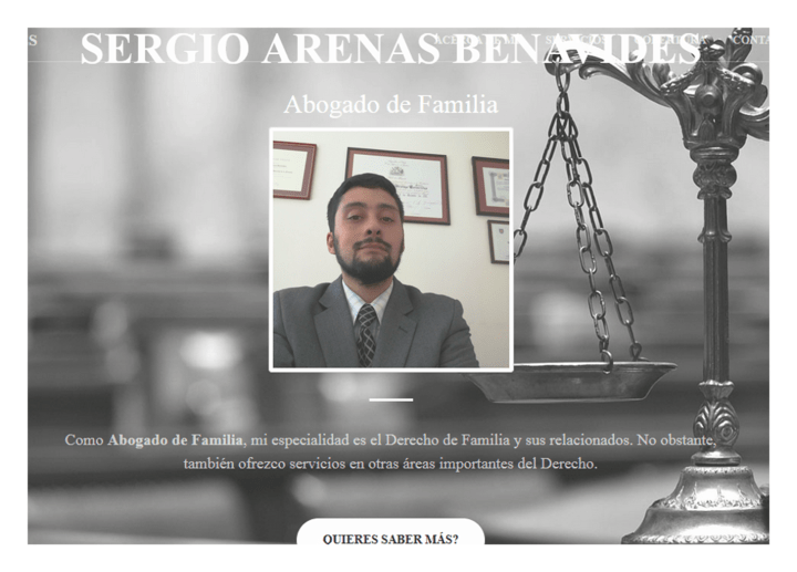 Sergio Arenas Benavides Abogado de Familia Linares Chile nuevo diseño web