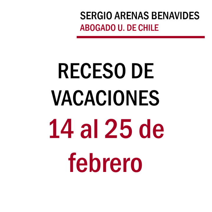 Receso vacaciones 14 al 25 febrero